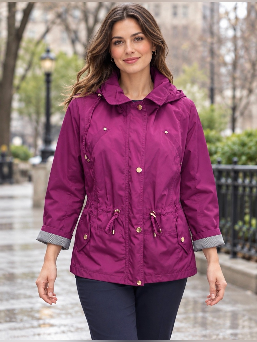 Charter Club purple jacket with hood size PL